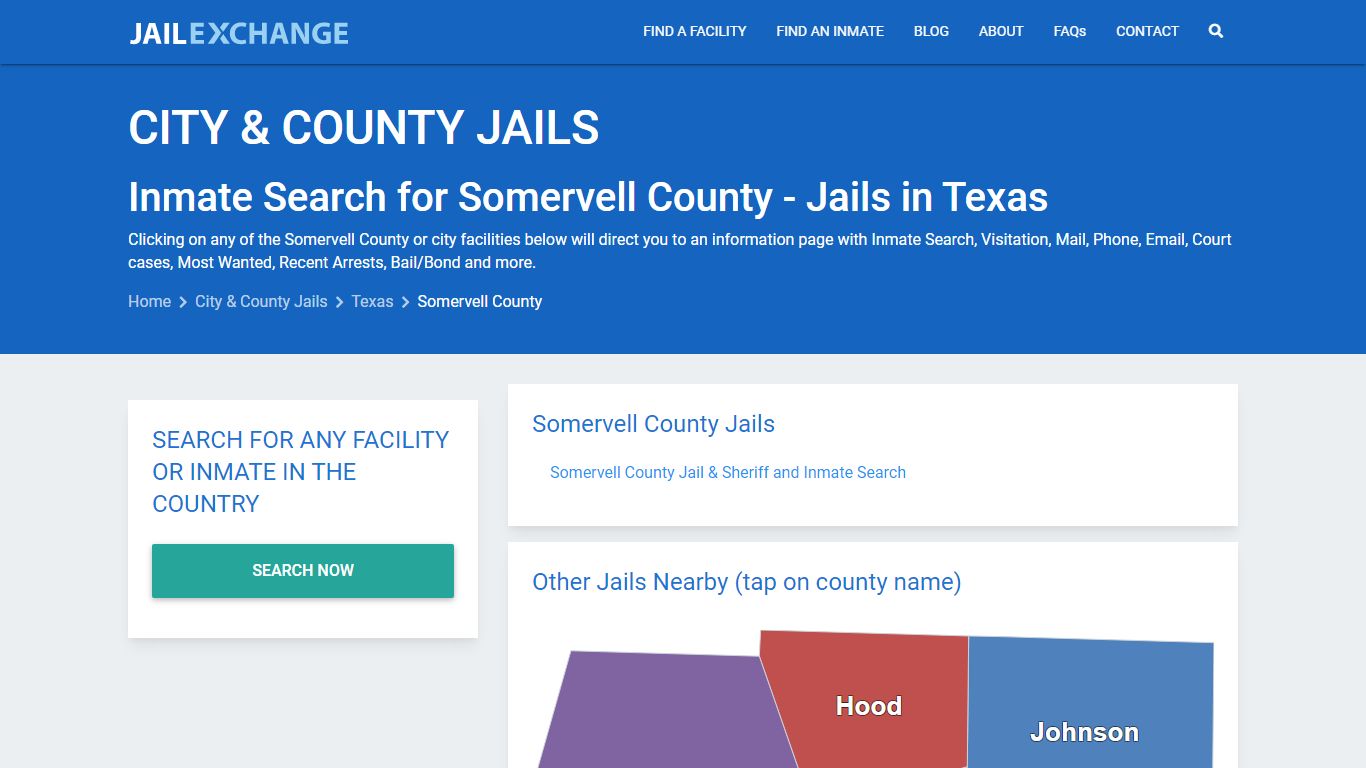 Inmate Search for Somervell County | Jails in Texas - Jail Exchange